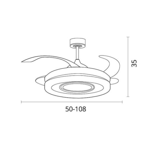 Ventilatore da soffitto Bel Air Amaltea LED 116W 108cm 4 pale retrattili bianco