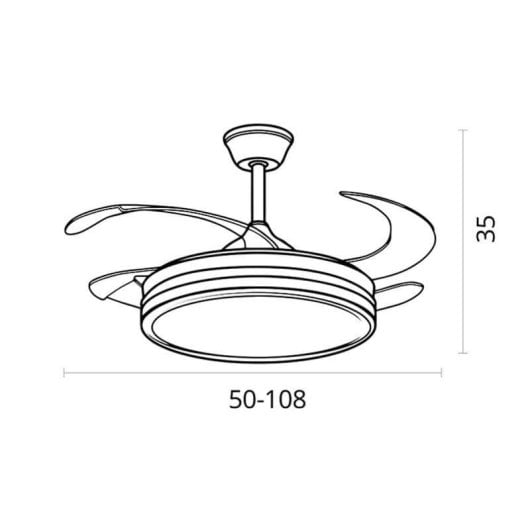 Ventoinha de teto Bel Air Dune 72W 108cm LED com comando