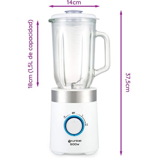 Grunkel BT-PRACTICA500 Liquidificador Desmontável de 1L de Capacidade e 500W Branco