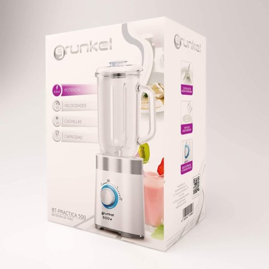 Grunkel BT-PRACTICA500 Liquidificador Desmontável de 1L de Capacidade e 500W Branco