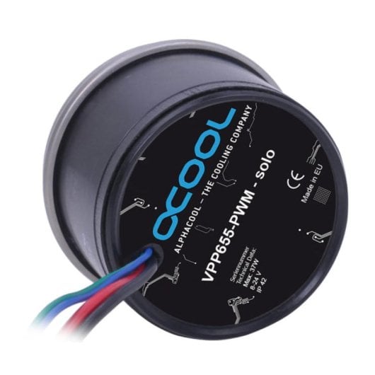 Alphacool Eisbecher Aurora RGB Depósito de Expansión con Bomba de Agua
