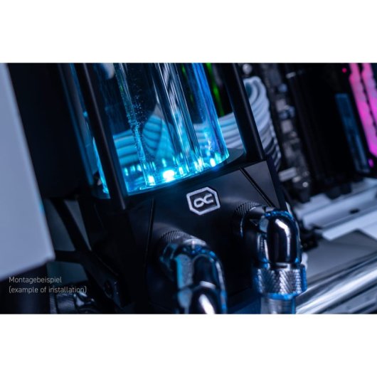 Alphacool Eisbecher Aurora RGB Depósito de Expansión con Bomba de Agua