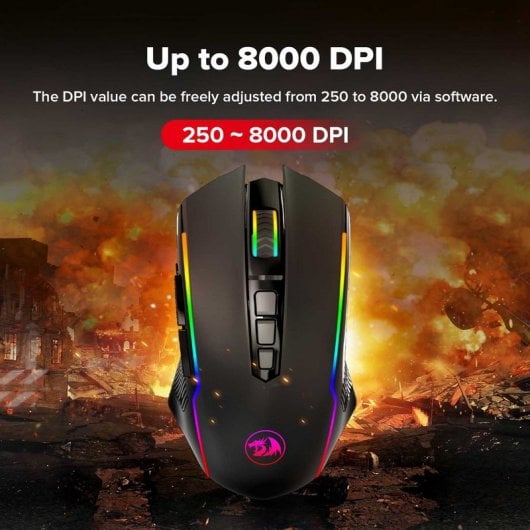 Redragon M910-KS Ranger Lite RGB Rattón Gaming Inalámbrico 8000 DPI Negro