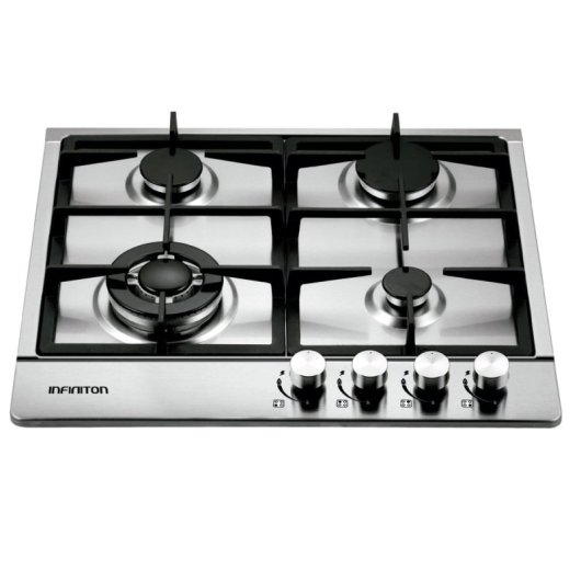 Infiniton GASDL4 Placa de Gas 4 Zonas 60cm Acero Inoxidable