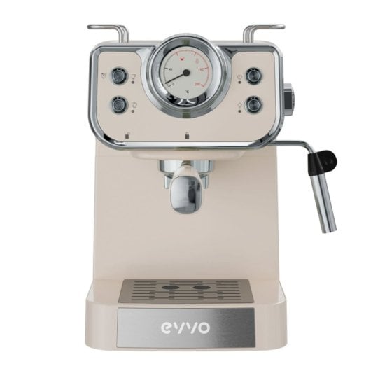Evoo Intensa Retro Cafetera Espresso 15 Bares Beige