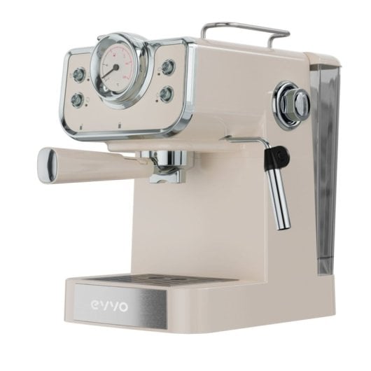 Evoo Intensa Retro Cafetera Espresso 15 Bares Beige