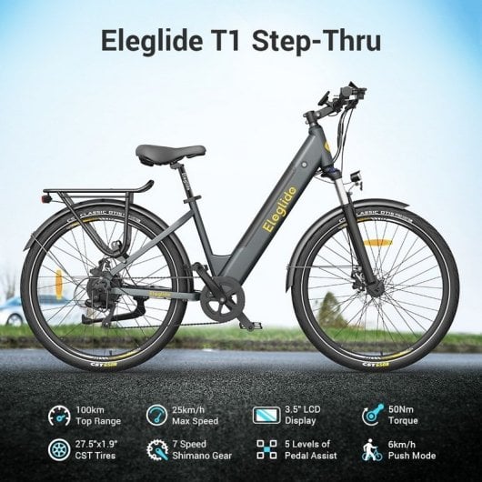 Eleglide T1 Step-Thru Elektrofahrrad 27,5" 250W 468Wh Dunkelgrau