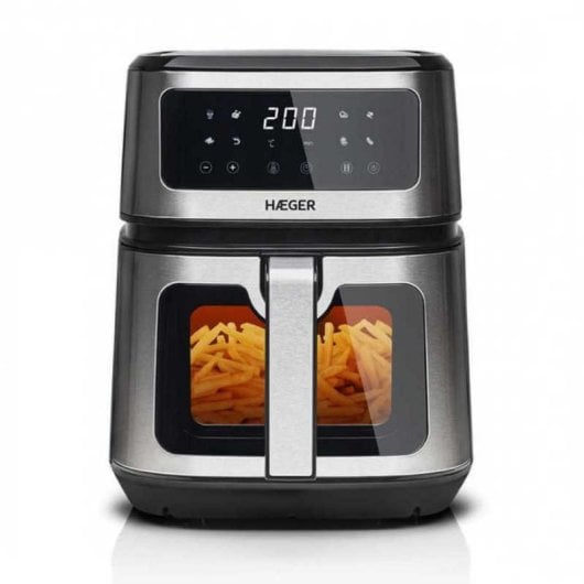 Haeger Cook Mate Freidora de Aire con Ventana 5L 1200W Acero Inoxidable