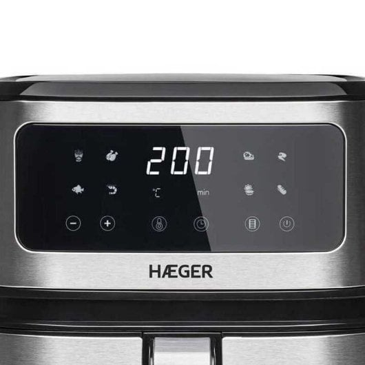 Haeger Cook Mate Freidora de Aire con Ventana 5L 1200W Acero Inoxidable