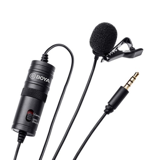 Boya BY-M1 Microfone Omnidirecional Profissional para Câmaras Reflex