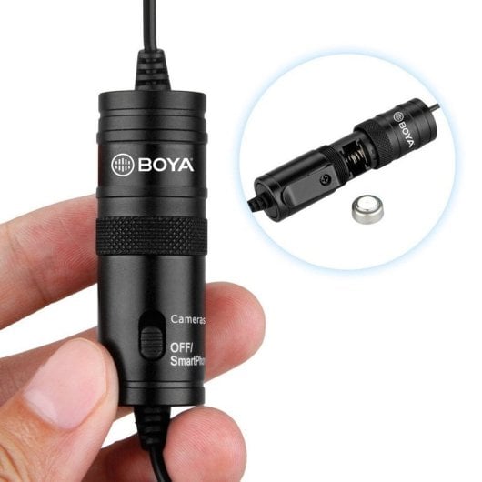 Boya BY-M1 Microfone Omnidirecional Profissional para Câmaras Reflex