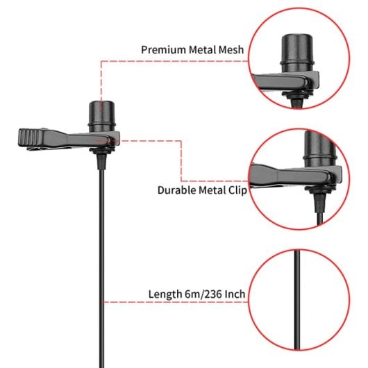 Boya BY-M1 Microfone Omnidirecional Profissional para Câmaras Reflex