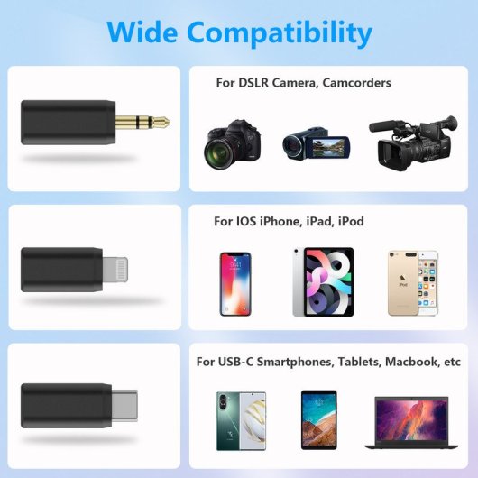 Boya BOYALINK Sistema de Micrófono Inalámbrico de Solapa Conector USB-C Lightning Y Trs 3,5mm Negro