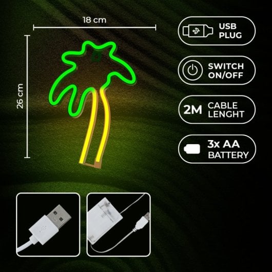 Forever Neon Led Light Palmgrün Orange