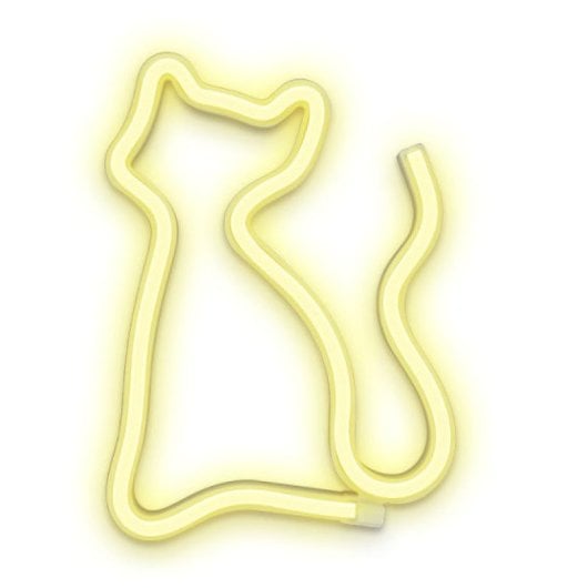 Forever Neon LED Light Cat Warm White Bat+USB