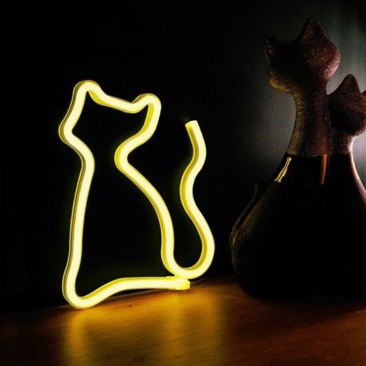 Forever Neon LED Light Cat Warm White Bat+USB