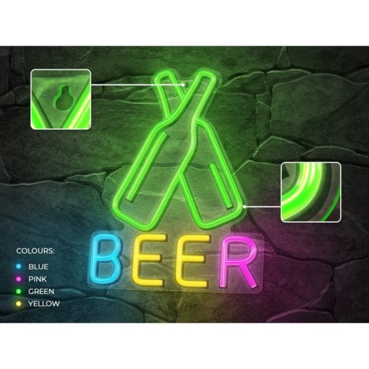Forever Néon Plexi Led Bière Multicolore