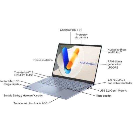 Portátil ASUS Vivobook S 14 OLED S5406MA-QD162W 14" Intel Core Ultra 5 16GB 512GB SSD OLED Azul