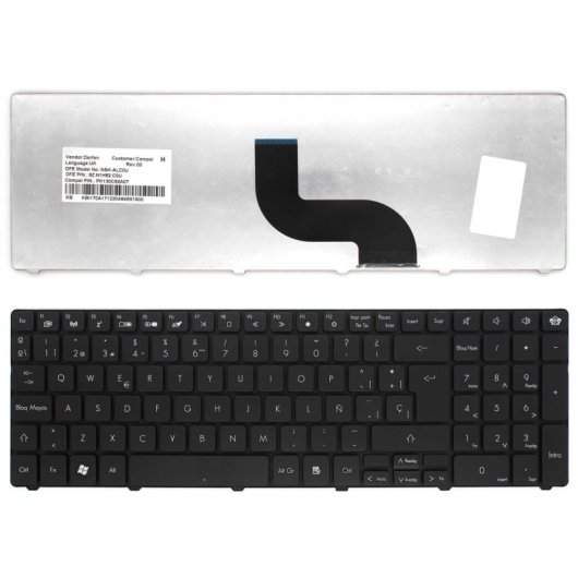 Laptop-Tastatur Packard Bell Easynote Tk85 Tk11 Tm85 Tm86 Tm87 Tm89 Tm81 Te11bz V104730dk2