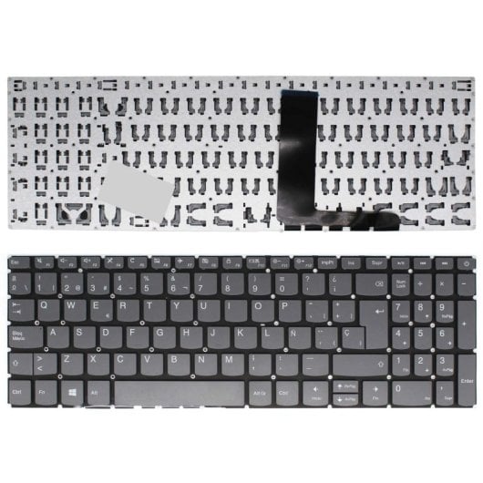 Teclado de laptop Lenovo Ideapad 320-15abr 320-15iap 320-15ast 320-15ikb cinza Win8 sem moldura