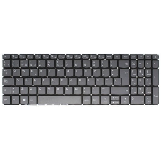 Teclado de laptop Lenovo Ideapad 320-15abr 320-15iap 320-15ast 320-15ikb cinza Win8 sem moldura