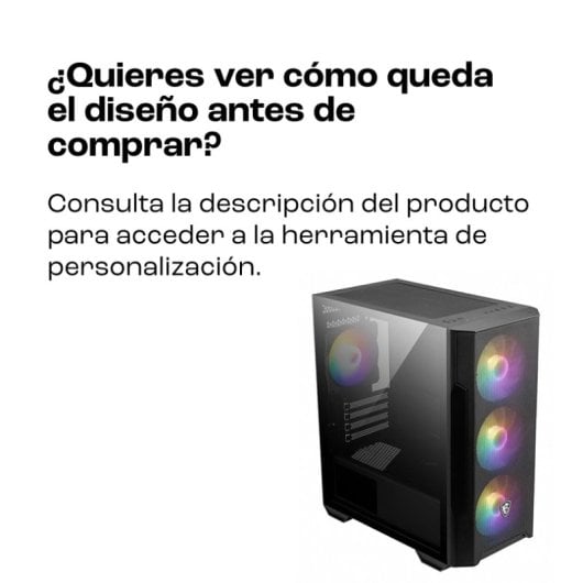 MSI MAG FORGE M100R Cristal Templado USB 3.2 ARGB Negra + Frontal Personalizable