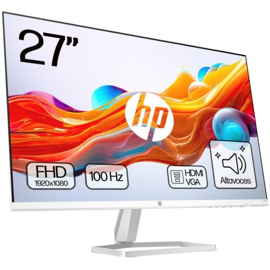 HP Series 5 27 inch FHD Monitor with Speakers - 527sa écran plat de PC 68,6 cm (27") 1920 x 1080 pixels Full HD LCD Argent