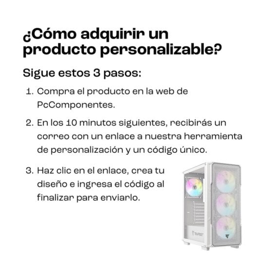 Tempest Garrison ARGB ATX Cristal Templado USB 3.0 Blanca + Frontal Personalizable