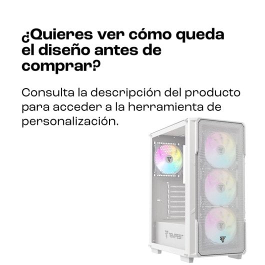 Tempest Garrison ARGB ATX Cristal Templado USB 3.0 Blanca + Frontal Personalizable