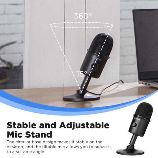 Boya BY-CM3 Micrófono Condensador USB-C de Estudio Negro