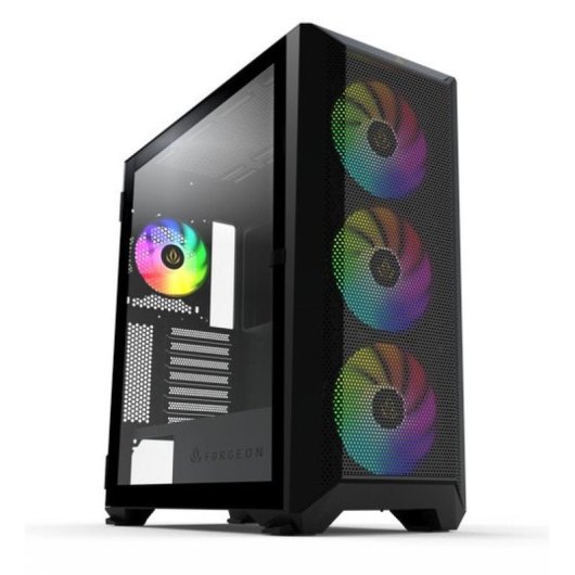 Forgeon Arcanite ARGB Mesh Schwarzer ATX-Tower + anpassbares Glas und Front