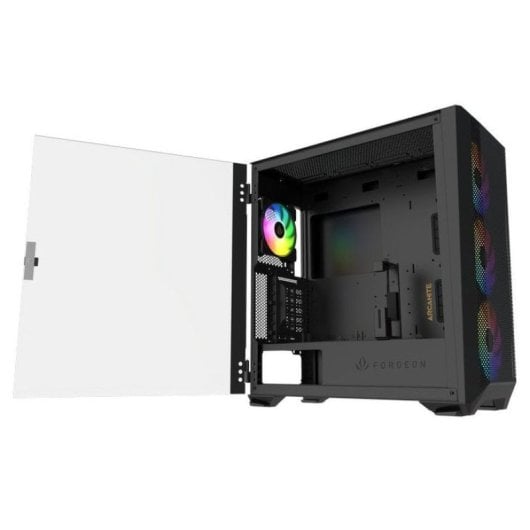Forgeon Arcanite ARGB Mesh Schwarzer ATX-Tower + anpassbares Glas und Front
