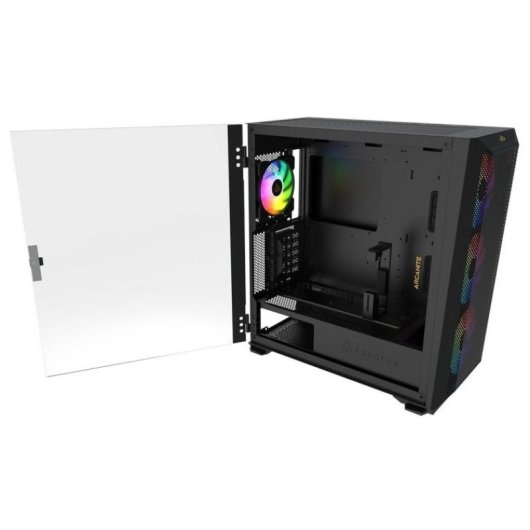 Forgeon Arcanite ARGB Mesh Schwarzer ATX-Tower + anpassbares Glas und Front