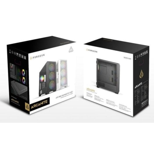Forgeon Arcanite ARGB Mesh Schwarzer ATX-Tower + anpassbares Glas und Front