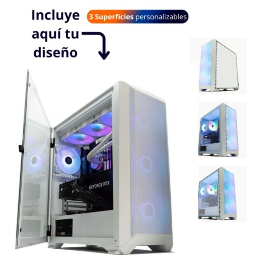 Forgeon Arcanite ARGB Mesh Torre ATX Blanca 3 superficies personalizables