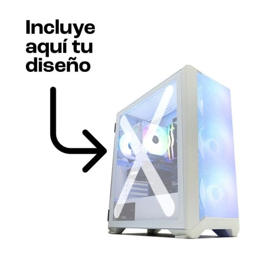 Forgeon Arcanite ARGB Mesh Torre ATX Blanco + Cristal Personalizable
