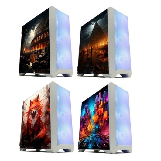 Forgeon Arcanite ARGB Mesh Torre ATX Blanco + Cristal Personalizable