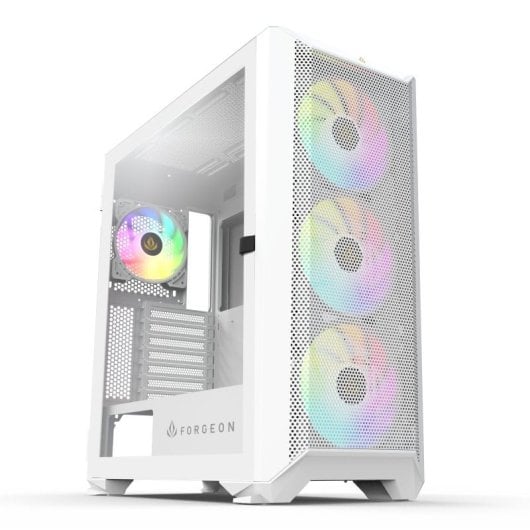 Forgeon Arcanite ARGB Mesh Torre ATX Blanco + Cristal Personalizable