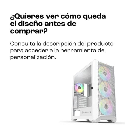 Forgeon Arcanite ARGB Mesh Torre ATX Blanco + Cristal Personalizable