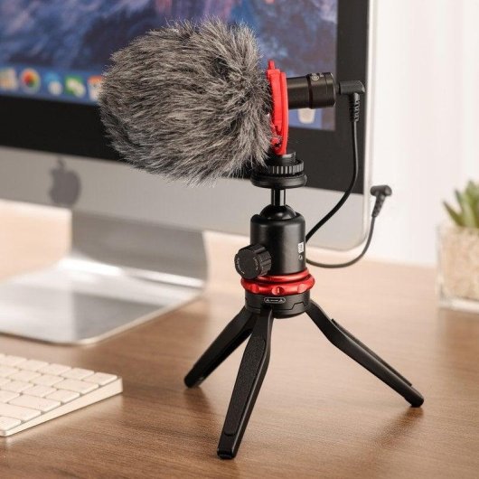 Microphone Cardioïde BOYA BY-MM1 avec Pare-vent en Poils pour Caméras Noir