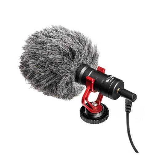 Microphone Cardioïde BOYA BY-MM1 avec Pare-vent en Poils pour Caméras Noir