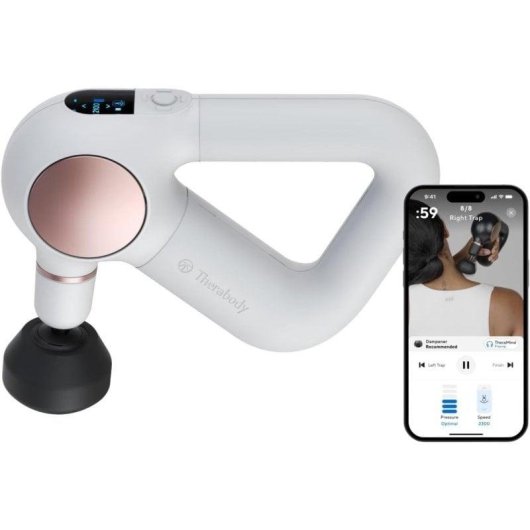 Massageador Therabody Theragun Sense Branco Percussivo Bluetooth LCD 4 Cabeças