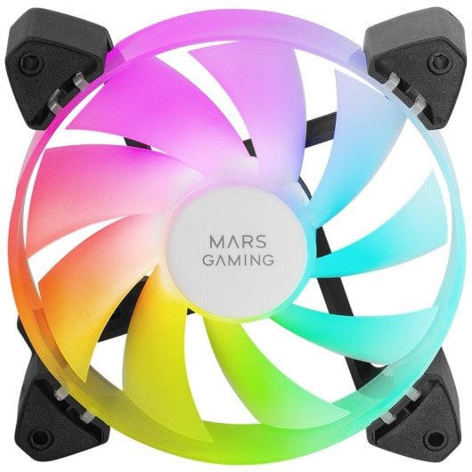 Mars Gaming MF-3A Kit 3x Ventilateurs FDB 120mm ARGB Rainbow 360º sans Cadre Double Connecteur Noir