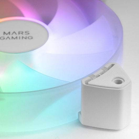 Mars Gaming MF-3A Kit 3x Ventiladores FDB 120mm ARGB Rainbow 360º sin Marco Doble Conector Blanco