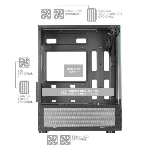 Mars Gaming MC-SE Tour Micro-ATX Verre Trempé USB 3.0 Blanc