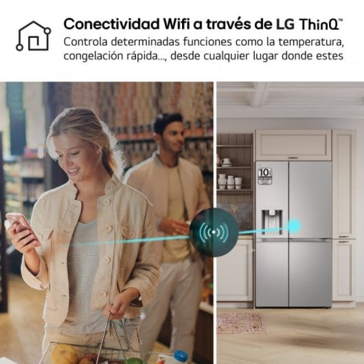 LG Serie 900 GSLE91MBAC Frigorífico Americano Side By Side C Acero Texturizado Antihuellas