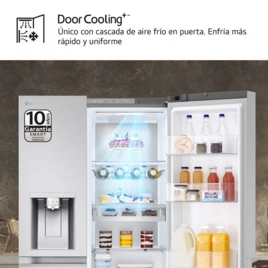 LG Serie 900 GSLE91MBAC Frigorífico Americano Side By Side C Acero Texturizado Antihuellas