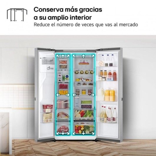 Frigorifero Americano LG GSLE91MBAC Total No Frost 179cm 628L C Metallo