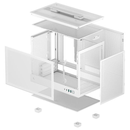 DeepCool CH160 Mini Tower ITX Cristal Templado USB-C Blanca