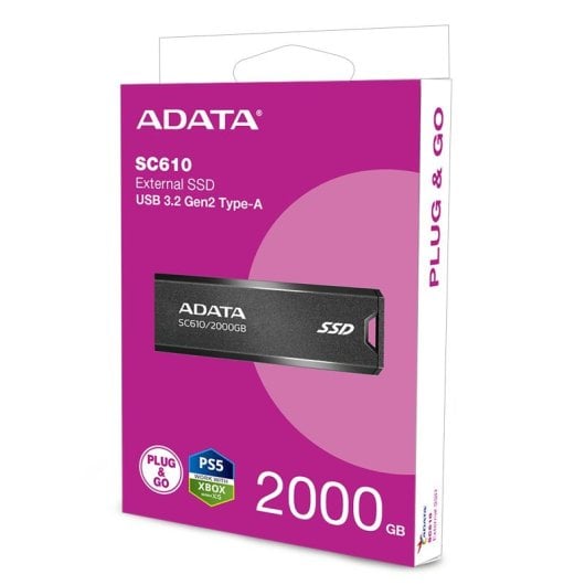 Adata SC610 SSD 2TB USB 3.2 Gen2 Negro